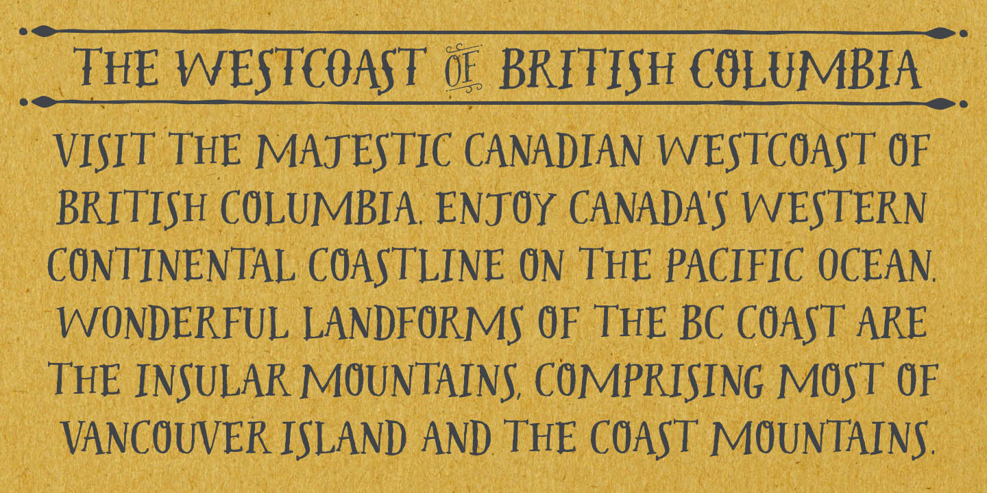 Example font Westcoast Letters #6